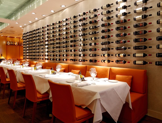 San Carlo's wine wall