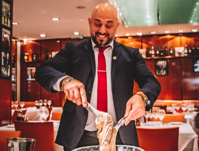 The famous San Carlo soft-serve hazelnut ice cream