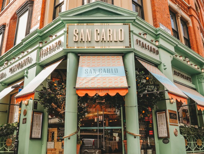 Entrance to San Carlo Manchester