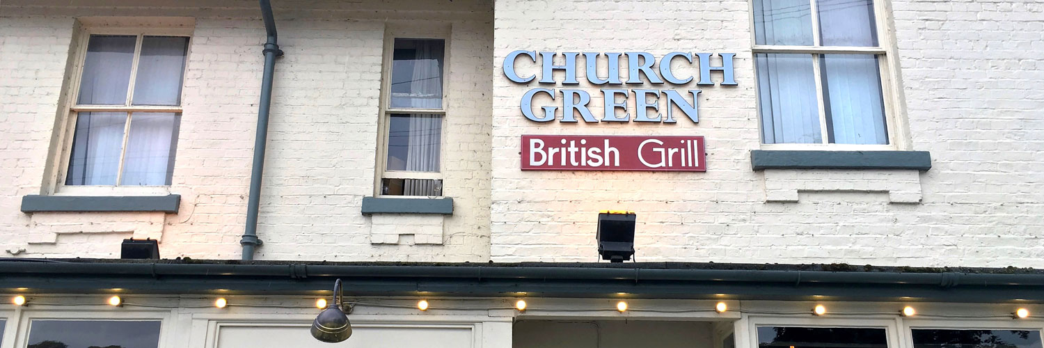 Church-Hero The exterior of The Church Green - Aiden Byrne's family-run gastropub in Lymm, Cheshire
