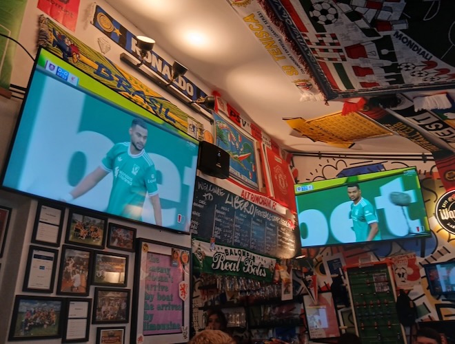 Inside Libero - a cosy sports bar in Altrincham, Manchester.
