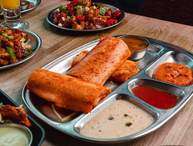 Dosas at Indian Tiffin Room First Street