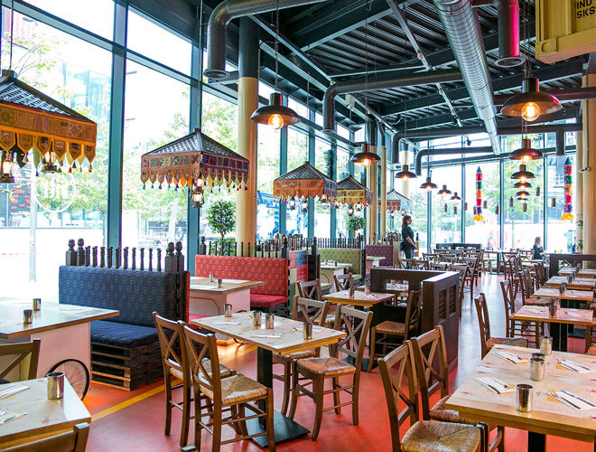 Restaurant Interior at Indian Tiffin Room First Street