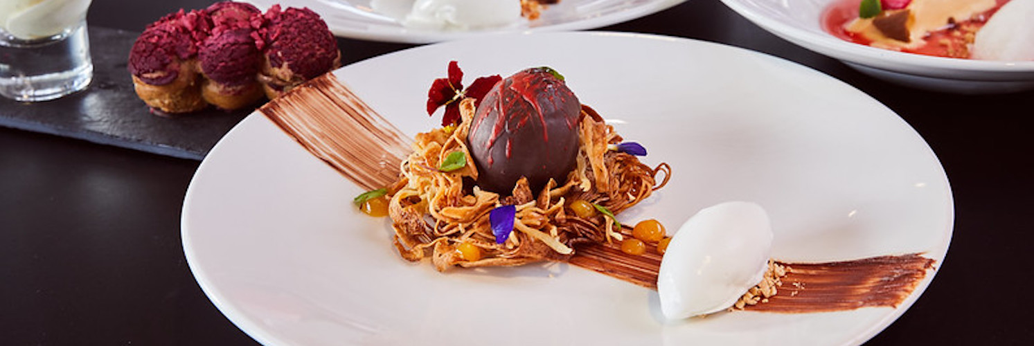 A chocolate dessert available at Pier Eight at the Lowry in Salford