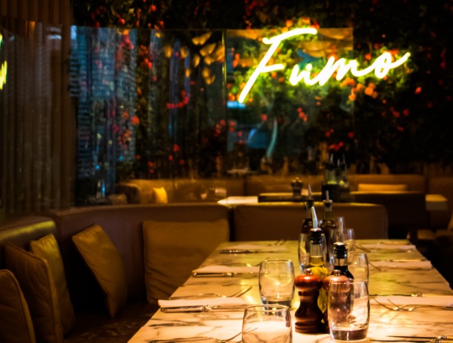 Interior of Fumo at night