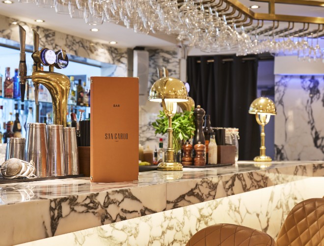 Marble bar at San Carlo Fiorentina in Hale