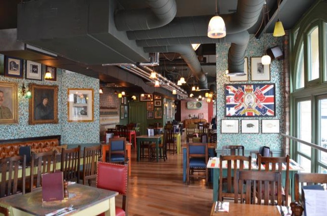 Inside the Cosy Club restaurant in Manchester's Corn Exchange