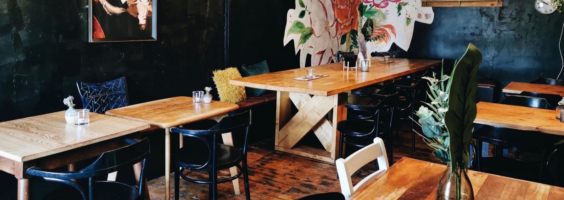 The rustic interior of The Kitchen, a restaurant and bar in West Houghton, Bolton