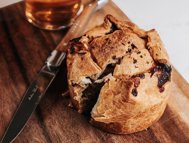 Freshly baked homemade pie at The Black Friar