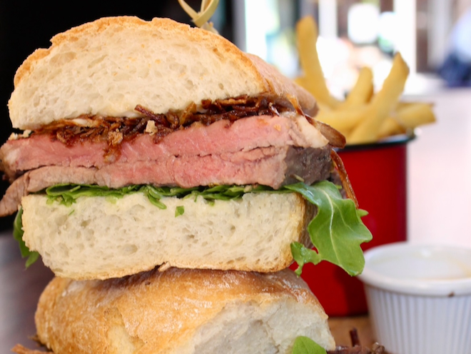 The strip loin sandwich at Frederiks in Liverpool.