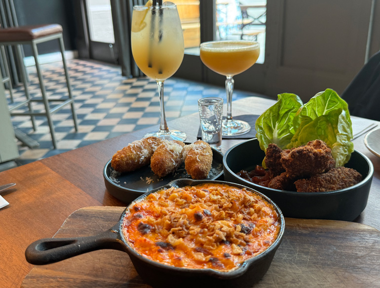 Variety of dishes at Frederiks, Liverpool