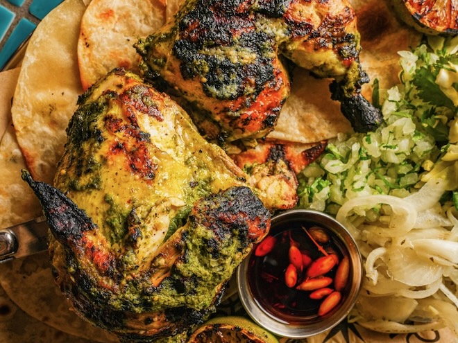 Half BBQ pollo verde served at Madre in Liverpool.