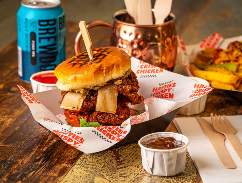 Fried chicken burger at Pattersons, Liverpool