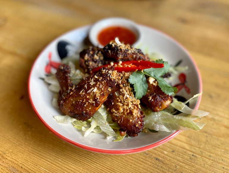That-style chicken wings at Spice Thao, Liverpool