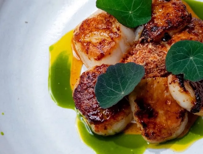 Cornish scallops with whipped cod's roe at Another Hand