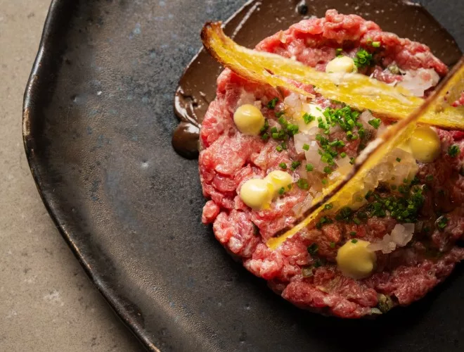 Ex-dairy beef tartare at Manifest