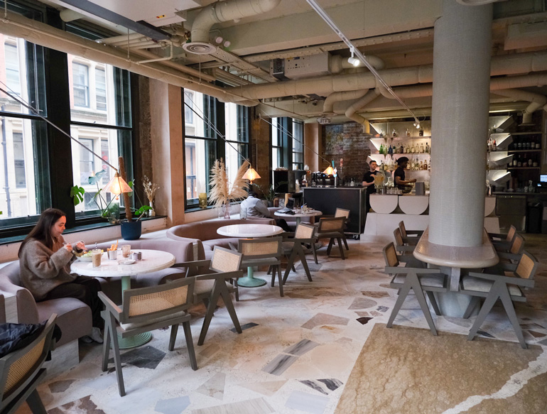 Restaurant and bar at The Alan hotel, Manchester