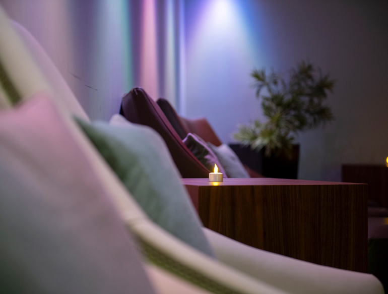 Relaxation lounge at the Manchester Marriott Hotel Piccadilly Spa