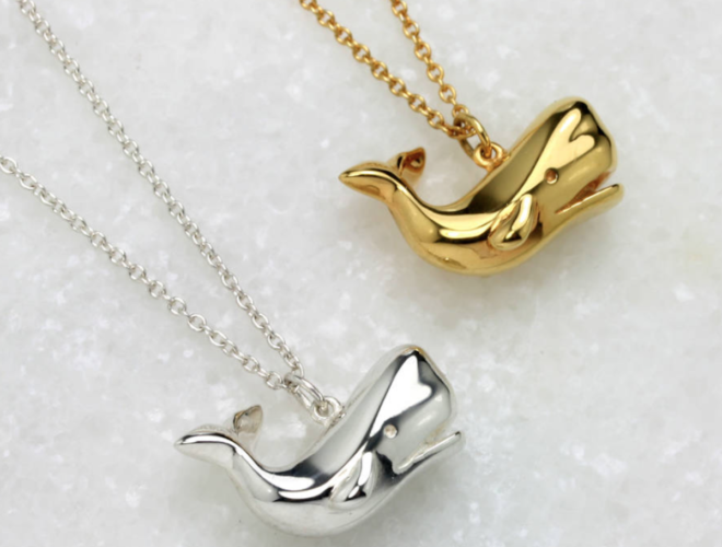 whale necklace gold & silver