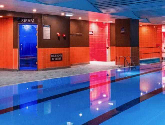 The swimming pool at King Street Gym in Manchester city centre