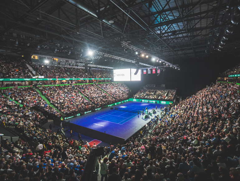 Watching tennis, Davis Cup at the AO Arena