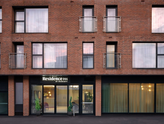 The exterior of the Residence Inn by Marriott Manchester Piccadilly