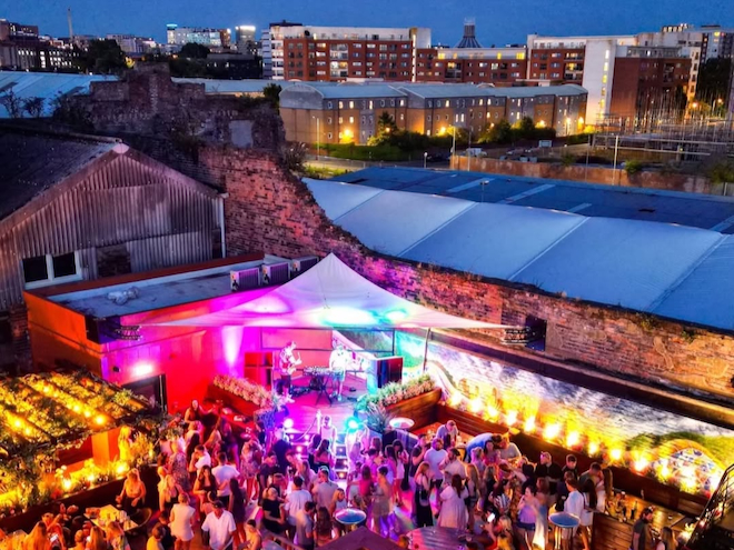 The rooftop bar at Blackstock Market in Liverpool.