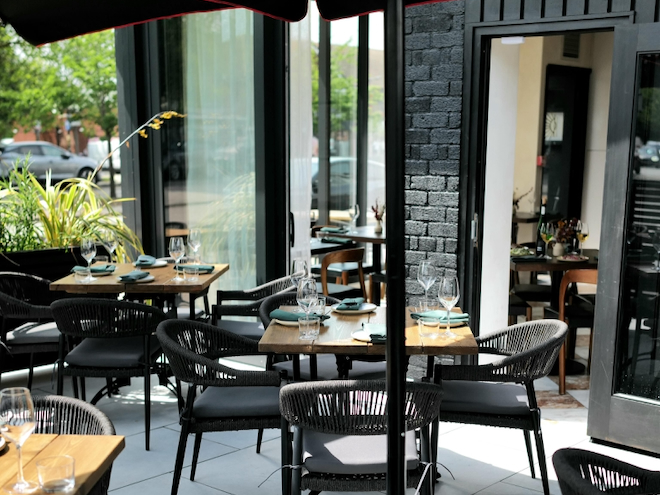 The terrace at Pilgrim restaurant in Liverpool.