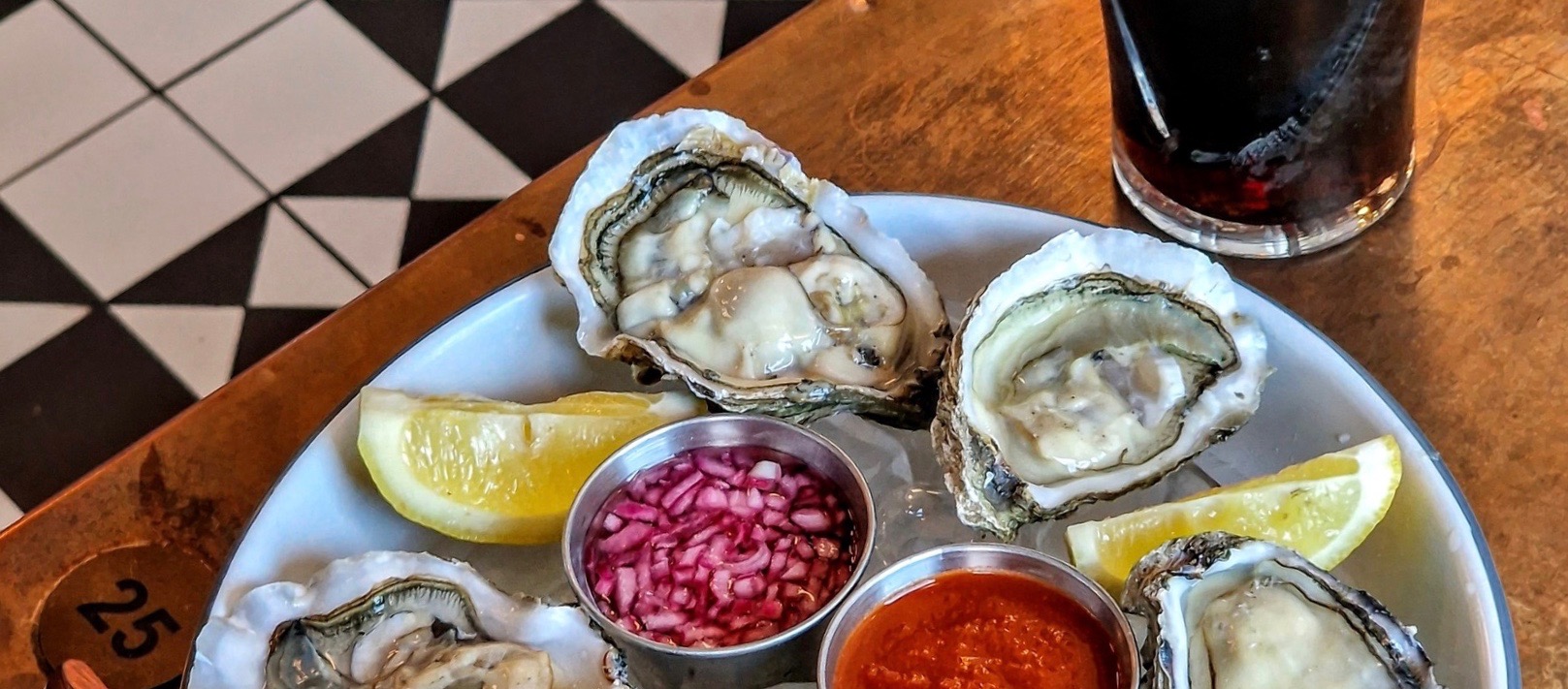 Oysters at the One O'Clock Gun - a pub on the waterfront in Liverpool