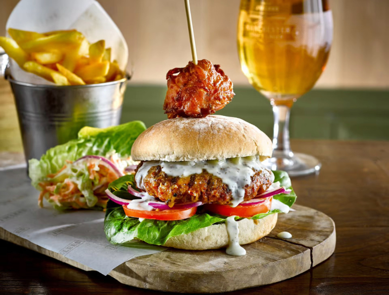 Chennai Lamb Burger at Rain Bar