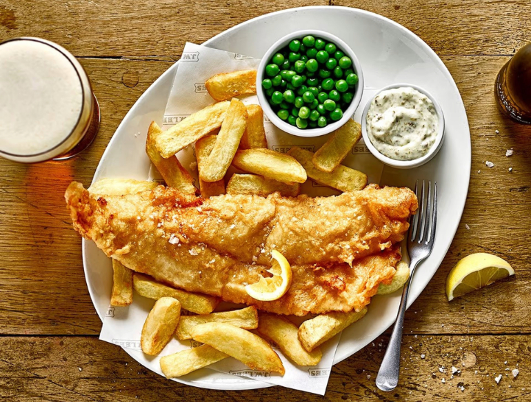 Fish and chips at Rain Bar