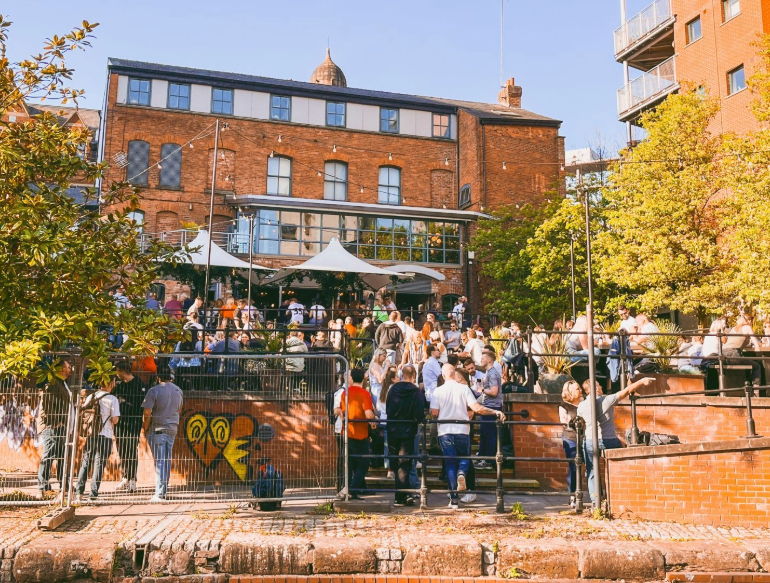 Exterior, beer garden at Rain Bar, Manchester