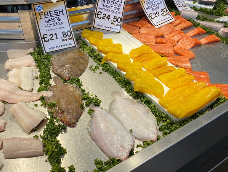 Fresh fish at the Fish and Meat Hall
