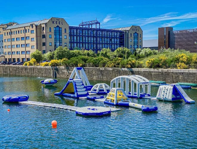 The Aqua Park at Liverpool Watersports Centre