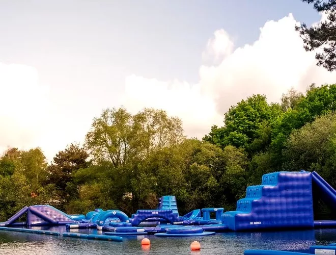 The aqua park at Wild Shore Delamere