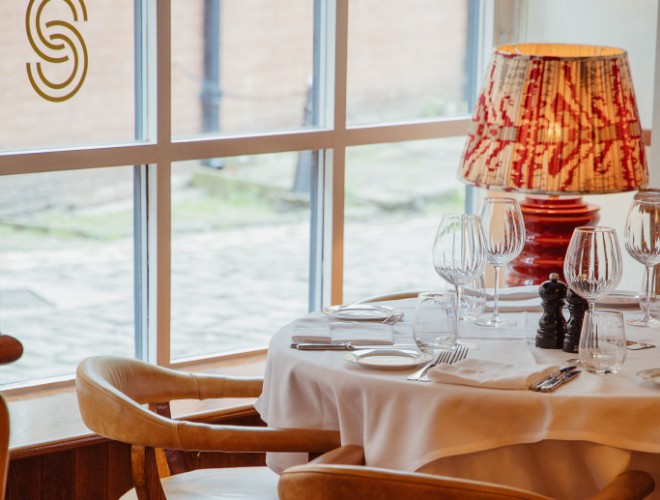 Dining table at San Carlo Alderley Edge