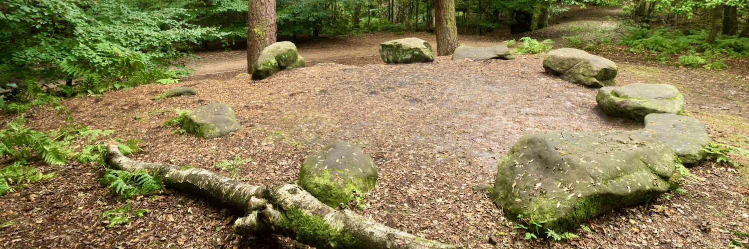 Druid's Circle at Alderley Edge, a red sandstone escarpment in Cheshire