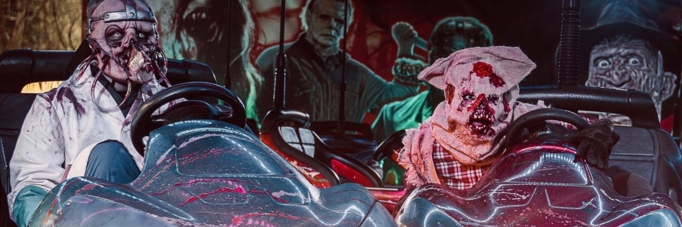 Creepy fellows at Scare City, a Halloween scare attraction in the North West of England.