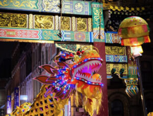 Dragon parade for Lunar New Year in Chinatown