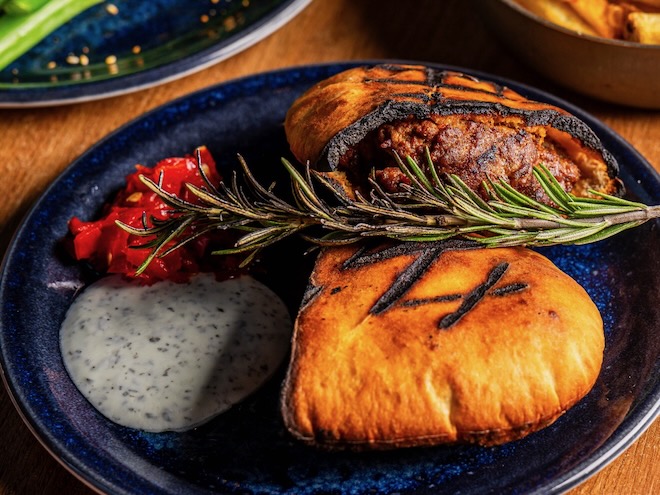 The Lamb Arayes with mint yoghurt at Voyagers in Liverpool