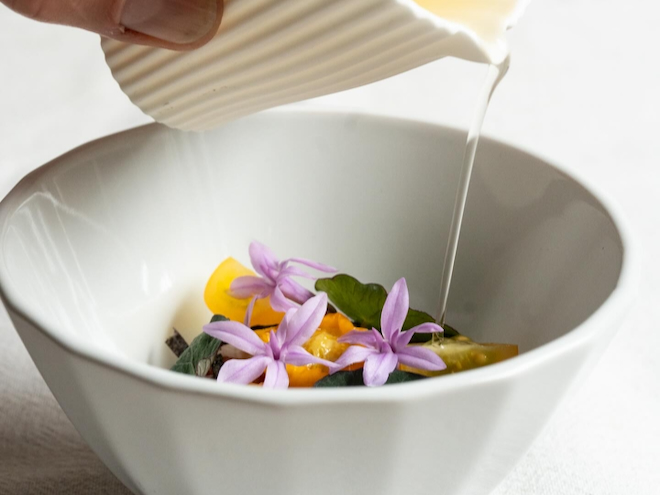 A dish from the summer menu at Vetch in Liverpool.