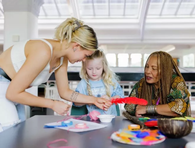 A craft session at Manchester Museum