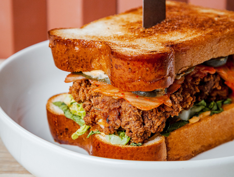 Koren fried chicken sandwich at Junction, Manchester