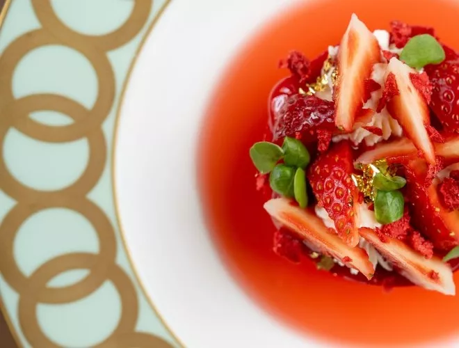 Summery strawberry dessert at The Art School