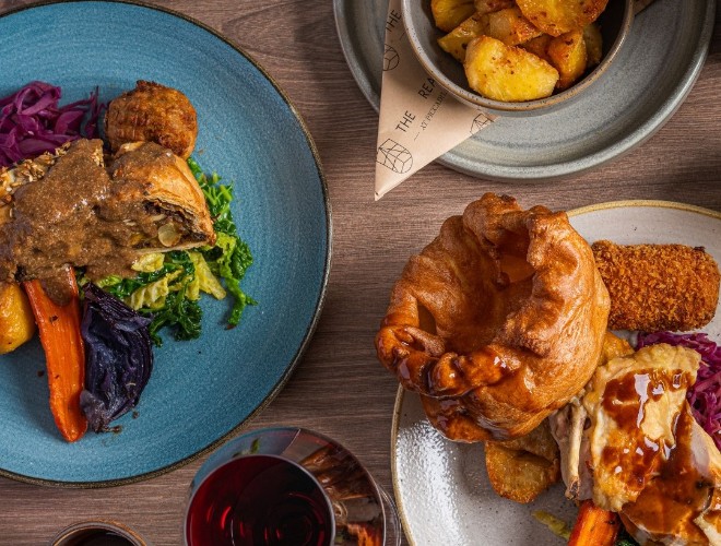 Sunday roast at Lock 84 which comes with a glass of Rioja