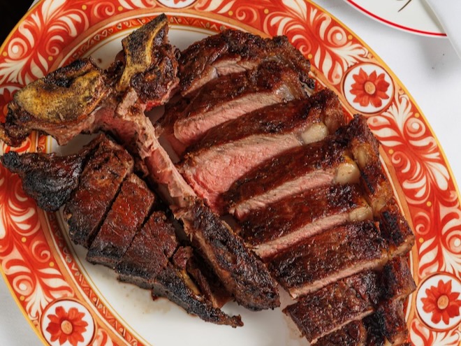 Tomahawk steak at Louis in Manchester.