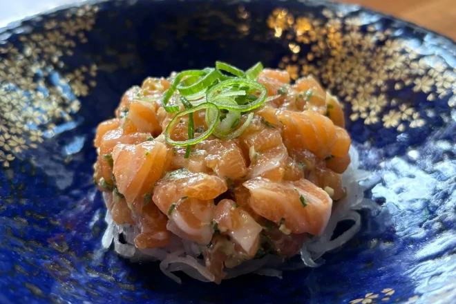 Salmon tartare at Yuzu