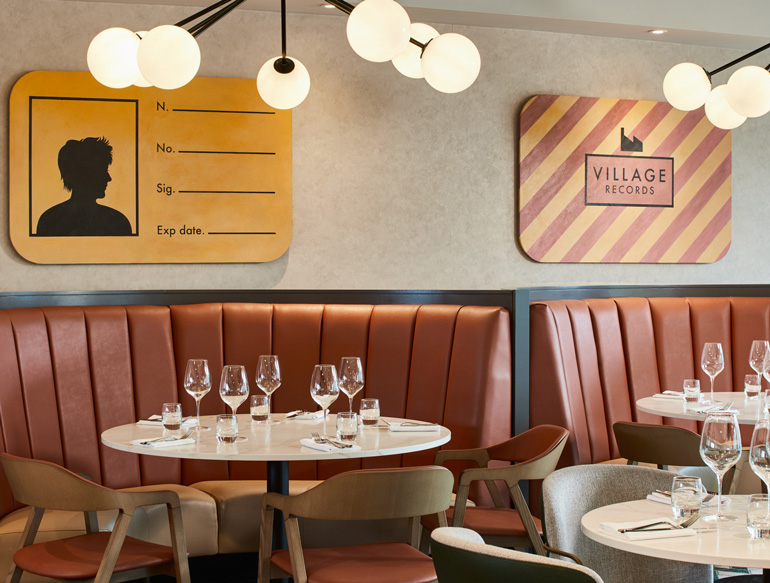 Restaurant interior at the Loom & Ladle Bistro, Manchester Marriott Hotel Piccadilly