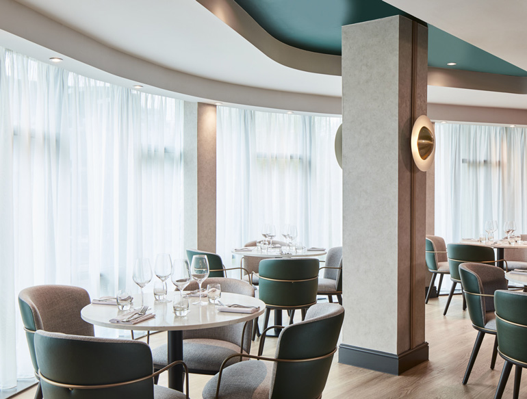 Restaurant interior at the Loom & Ladle Bistro, Manchester Marriott Hotel Piccadilly