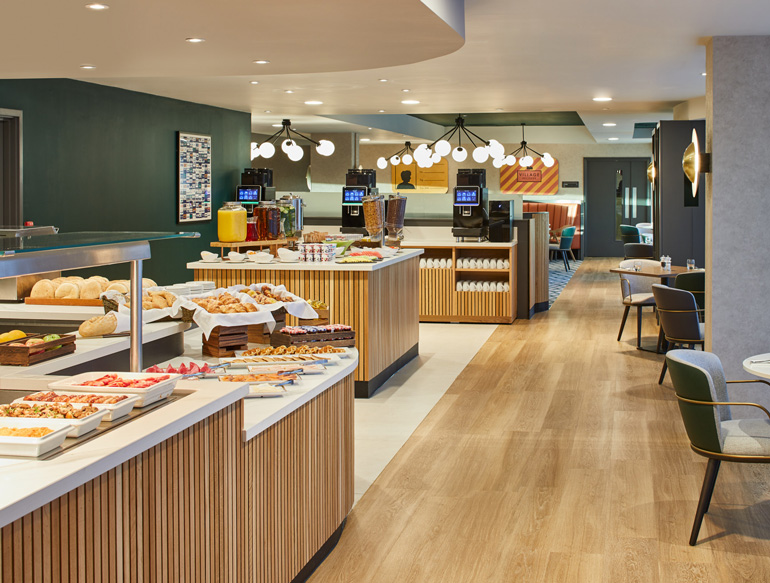 Breakfast buffet at the Manchester Marriott Hotel Piccadilly